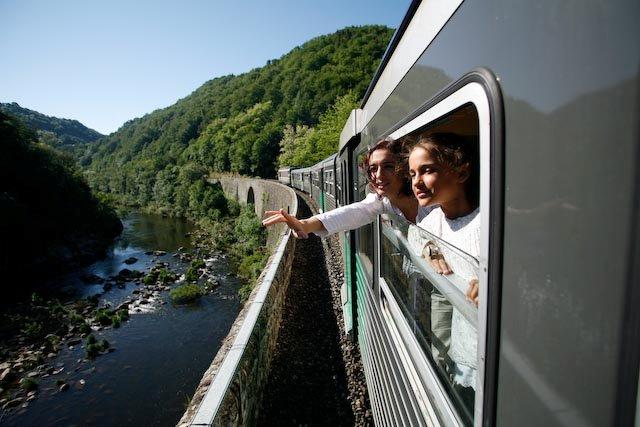 Train touristique des Gorges de l'Allier, région de Langogne Lozère.